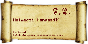 Helmeczi Manassé névjegykártya